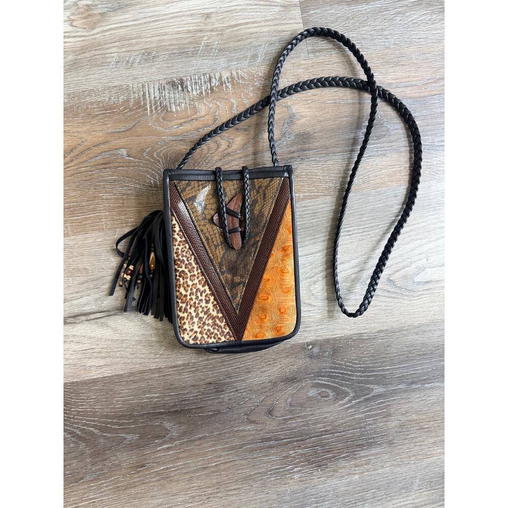 Randall Herold Fetish Purse Crossbody Tassel Stones Leather Maximalist OOAK